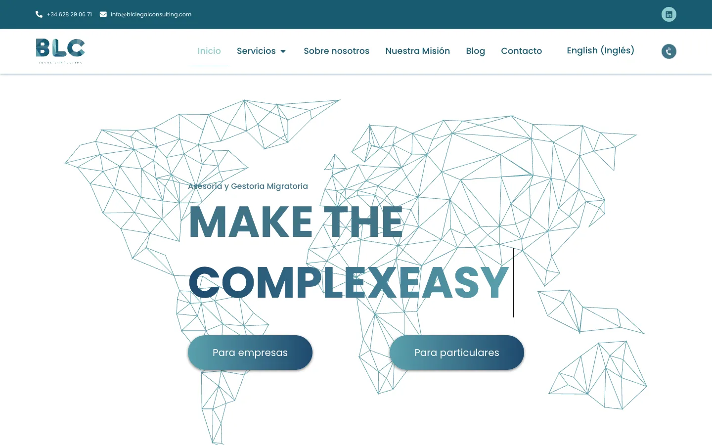 Portada de la web multiidioma de BLC Legal Consulting