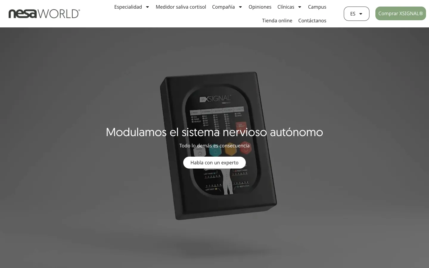 Portada de la web de Nesa World con su dispositivo XSIGNAL